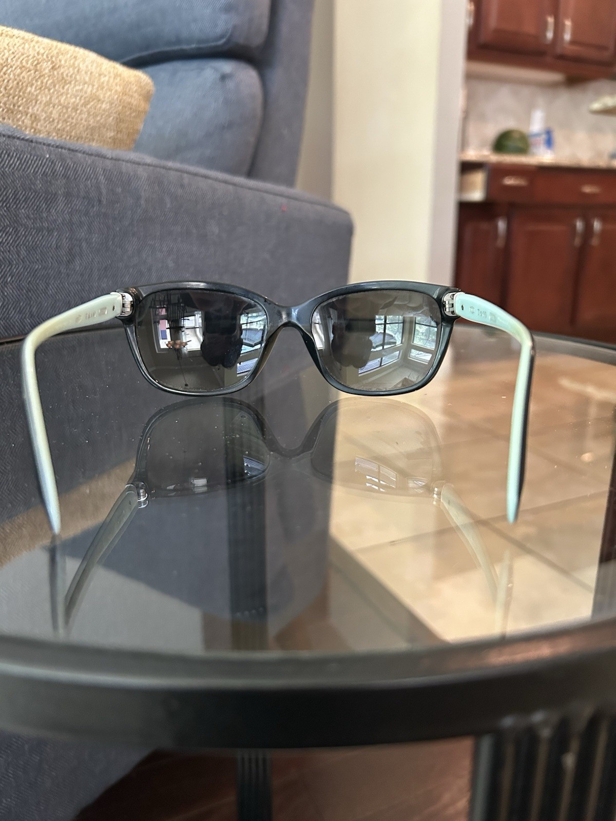 Tiffany & Co. TF2026 Cat Eye Sunglasses Black Frame Gray Tinted Lenses UV400