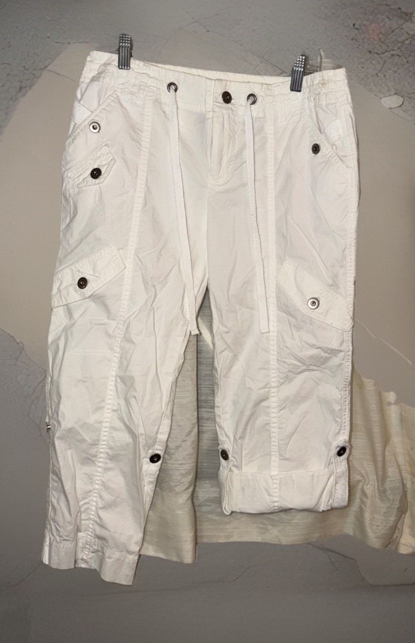 NWT Inc International Concepts Cargo Capri Pants Adjustable Hems Boho Size 6