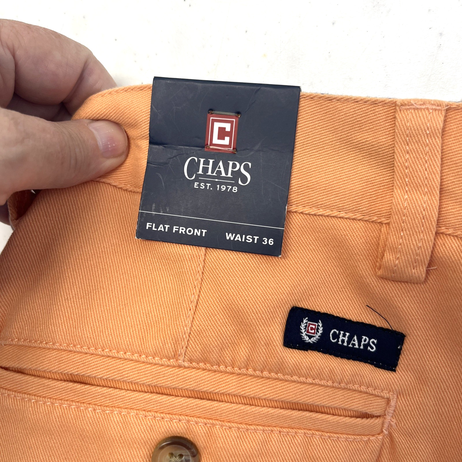 Chaps Men’s Shorts 36 Orange Knee Length 4 Pockets 9 Inch Inseam New With Tags