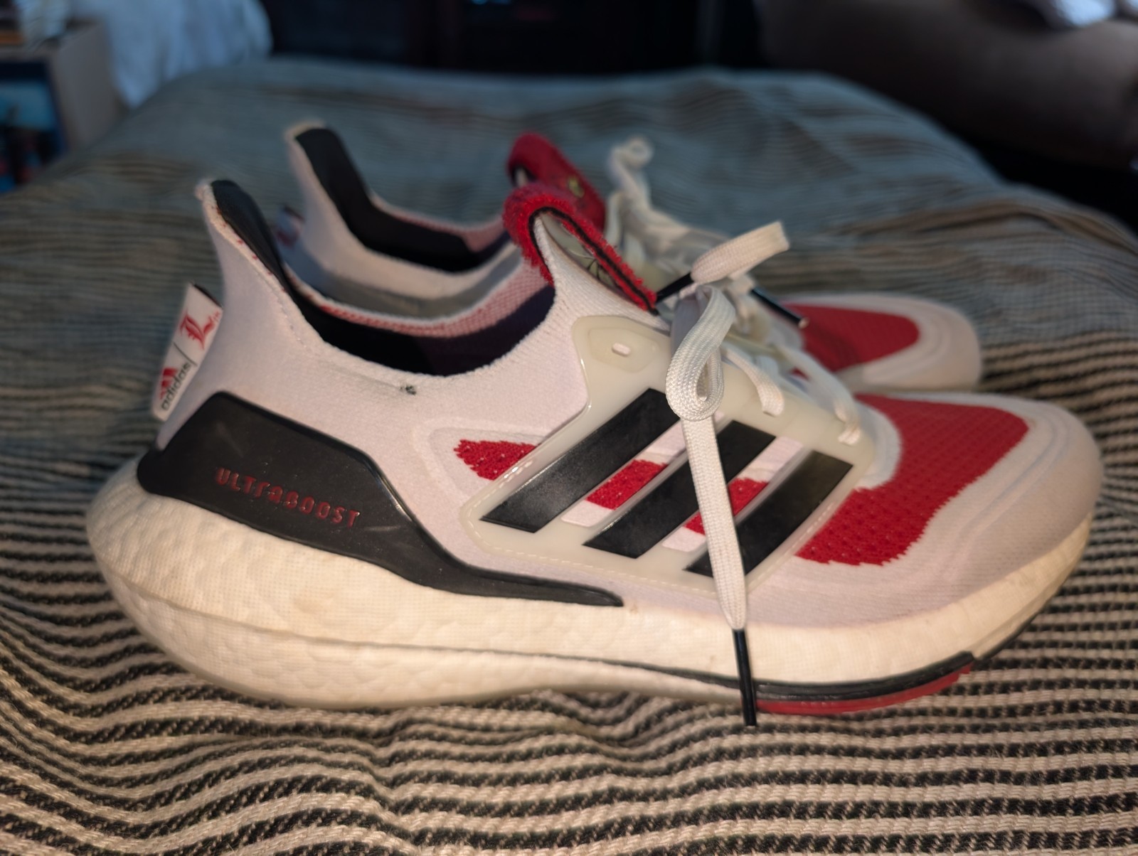 Adidas Ultraboost 21 Cardinal Shoes Sneakers Men’s Sz 9 Red White