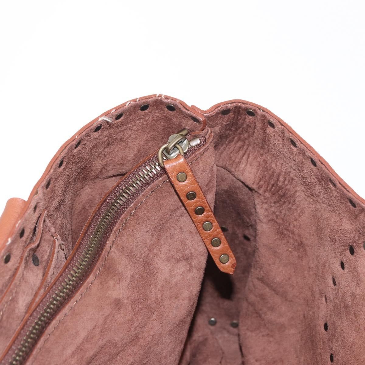 CELINE Boogie bag Hand Bag Leather Brown Auth 183952A