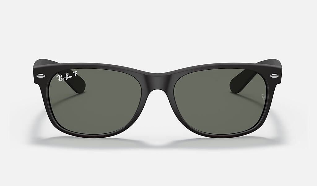 Ray-Ban New Wayfarer Classic Matte Rubber Black Polarized 55 mm Sunglasses