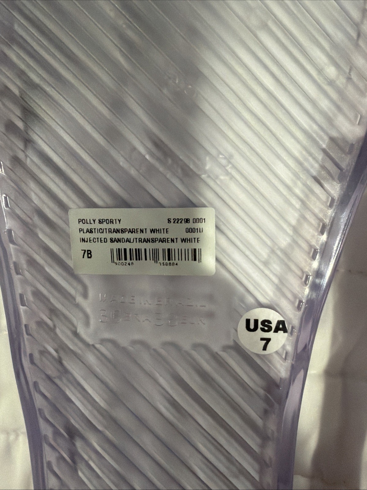 Schutz Polly Sporty Injected Sandal Size 7B Plastic/Transparent White