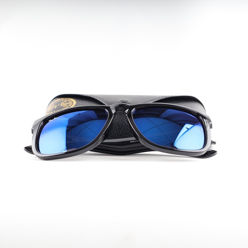 1Pcs R-B Justin RB4165 622/55 Rubber Black Blue Mirror Polarized Sunglasses 54mm
