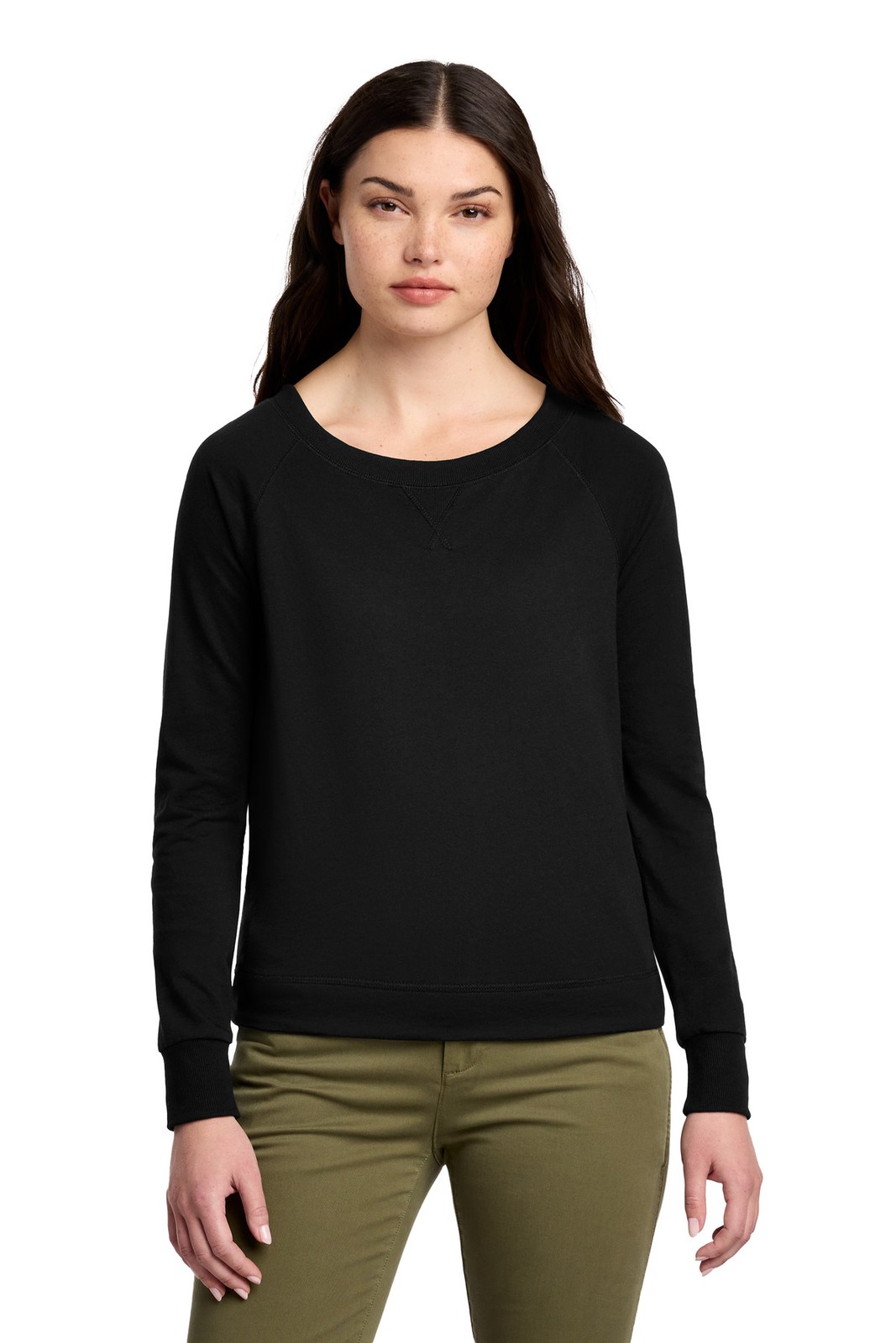 District Women’s Featherweight French Terry Long Sleeve Crewneck DT672