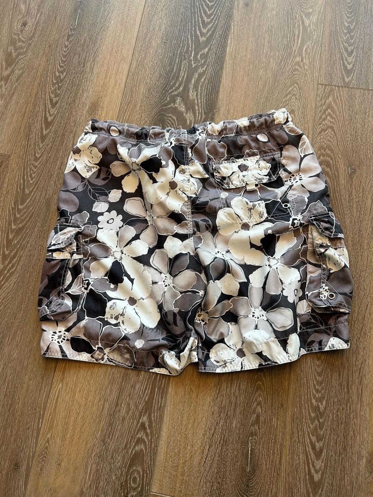 Ocean Pacific (OP) Men’s Floral Print Cargo Board Shorts Swim Trunks
