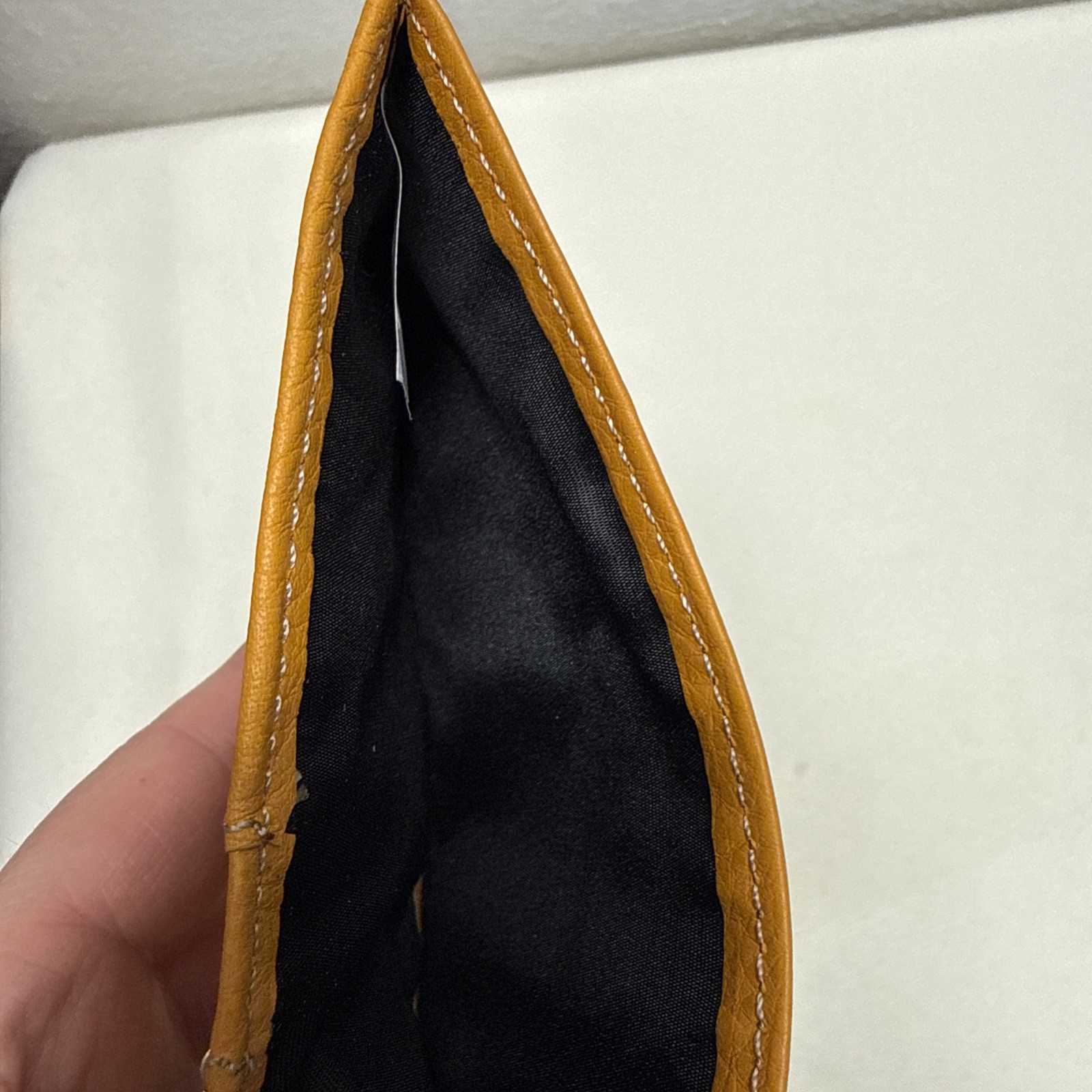 TIGNANELLO Leather Slim Card Wallet Coin Purse Dandelion YELLOW 6.75 X 3.25” NEW