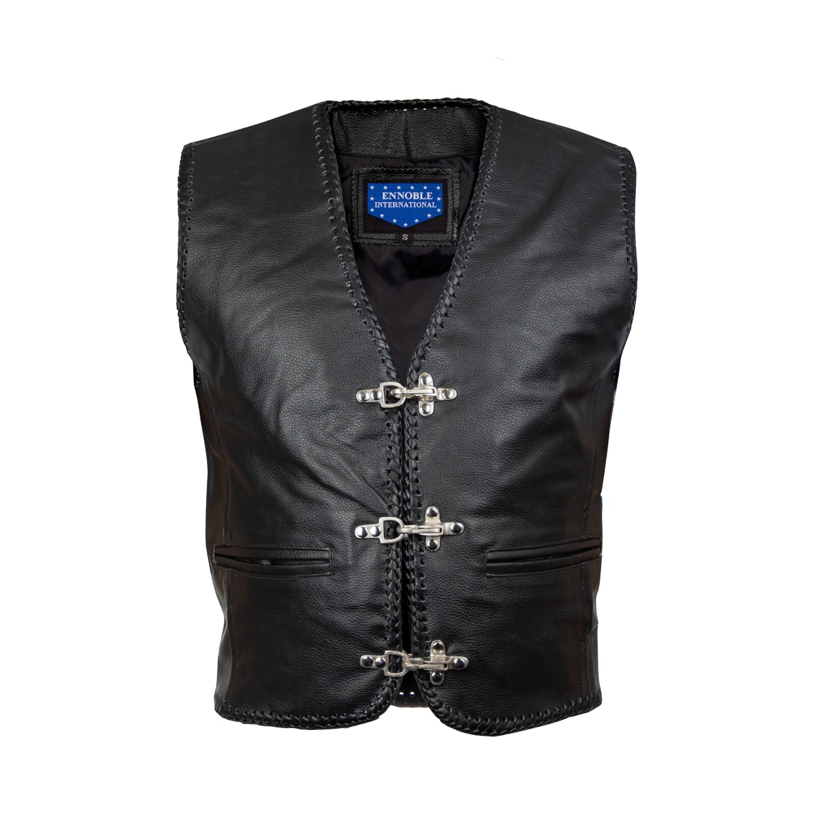 BRAND NEW MEN VEST 100% COWHIDE LEATHER BLACK SIZES SMALL TO 10XL PL1705