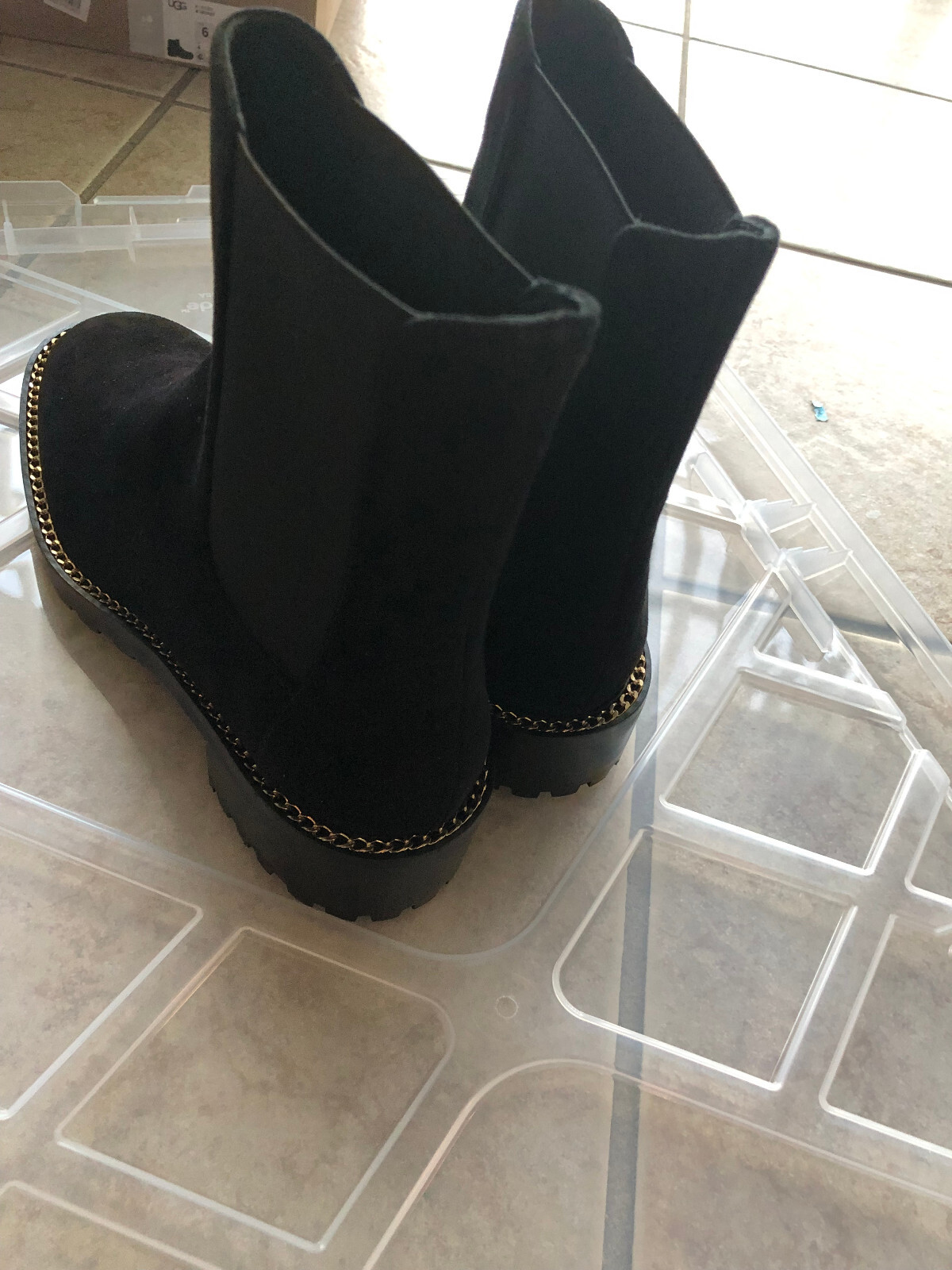 New Stuart Weitzman Kolbie Chelsea Boots Size 6 M, BLACK SUEDE – $695