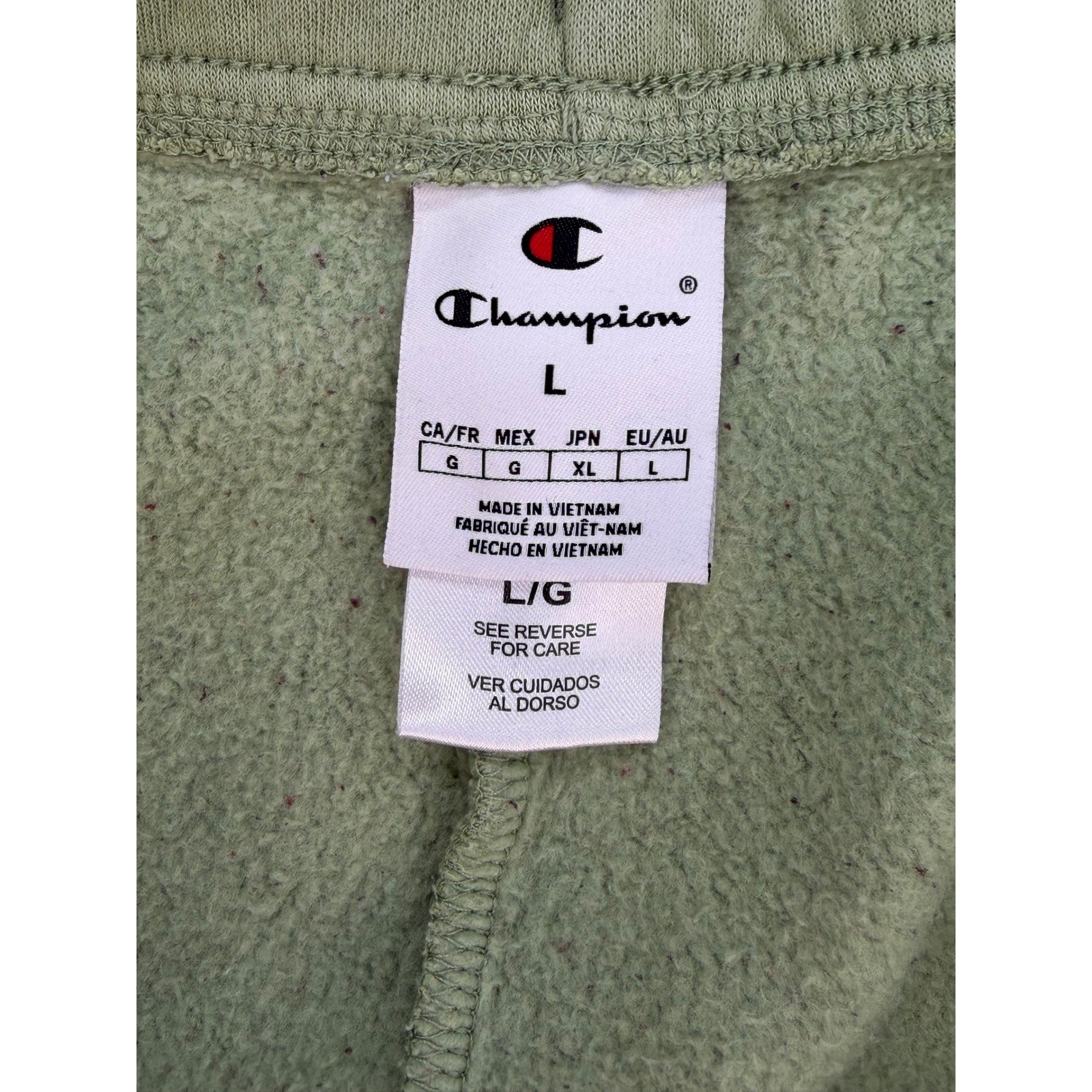 Champion Crewneck Sweatshirt XL Sage Green Relaxed Minimalist Retro and L pants.