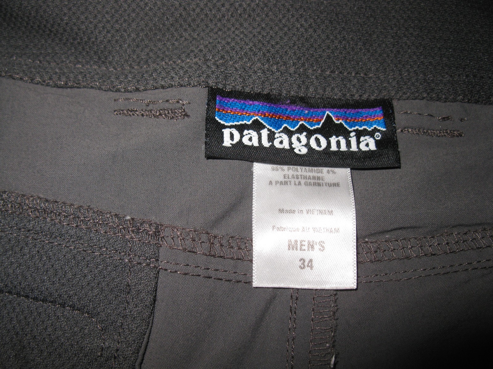 Patagonia 4 pocket grey nylon/spandex blend men’s rock guide shorts size 34