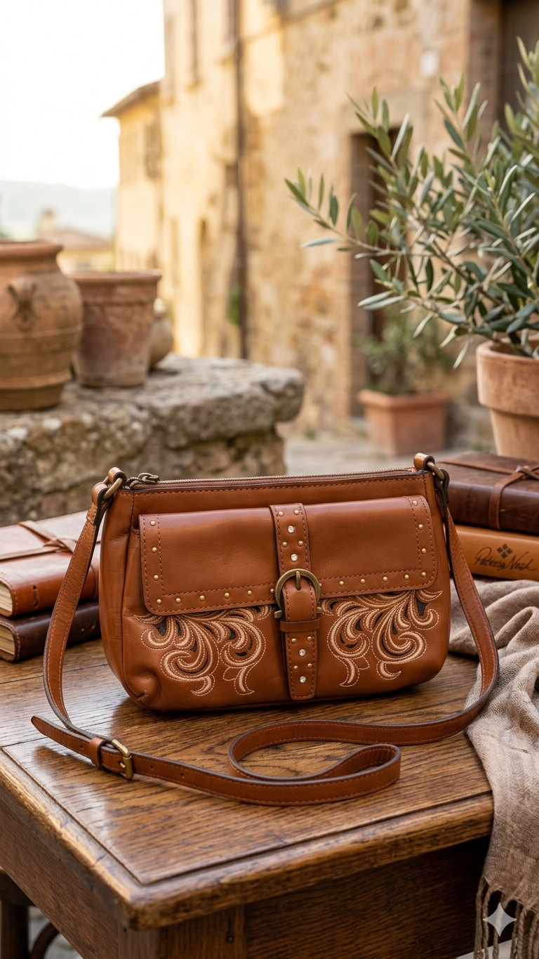 Patricia Nash | Brown Leather Crossbody Bag | Pre-Owned – Excellent Condition