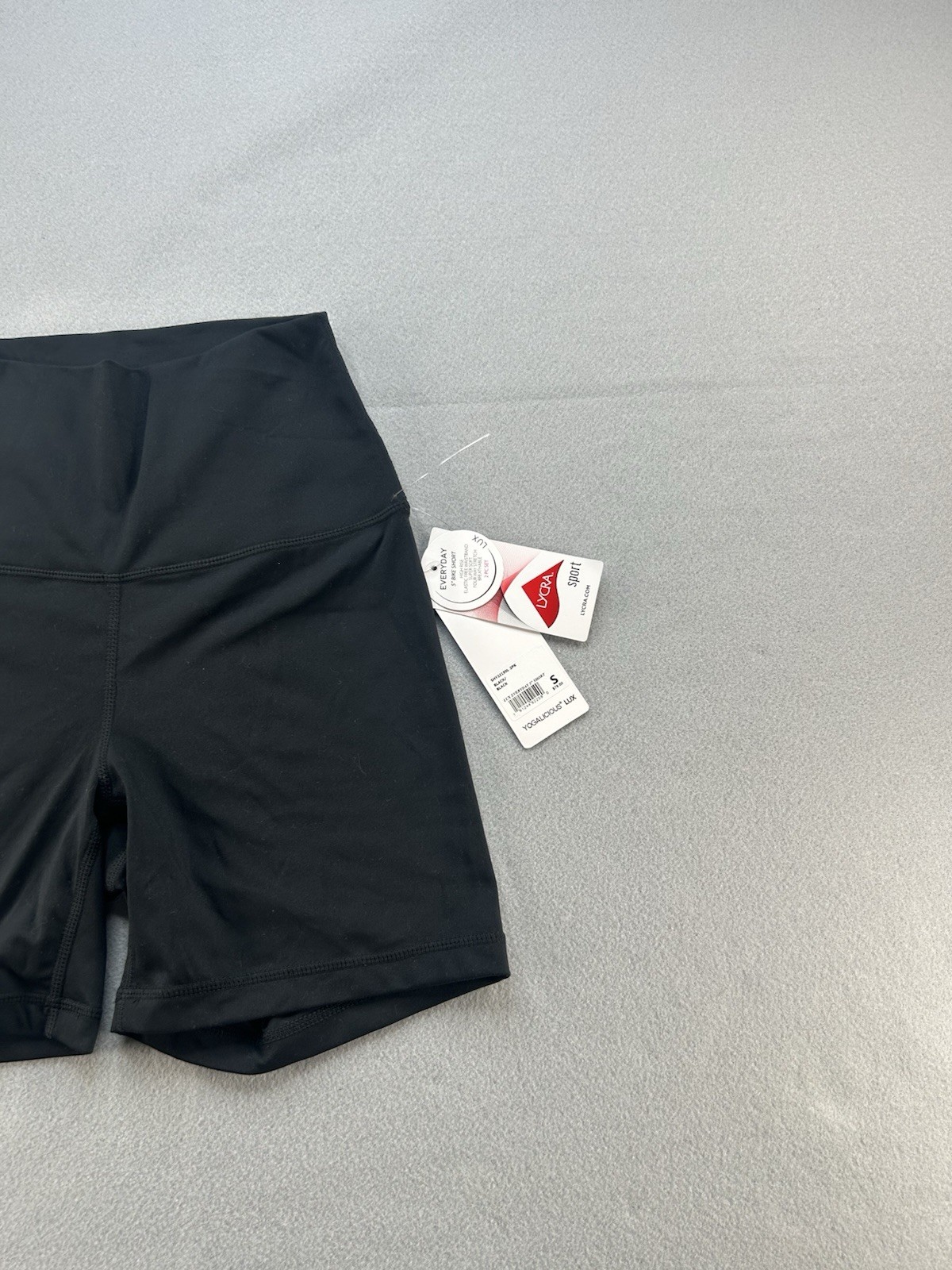 Yogalicious Lux Everyday 5″ Bike Shorts Black Size S Lycra NWT