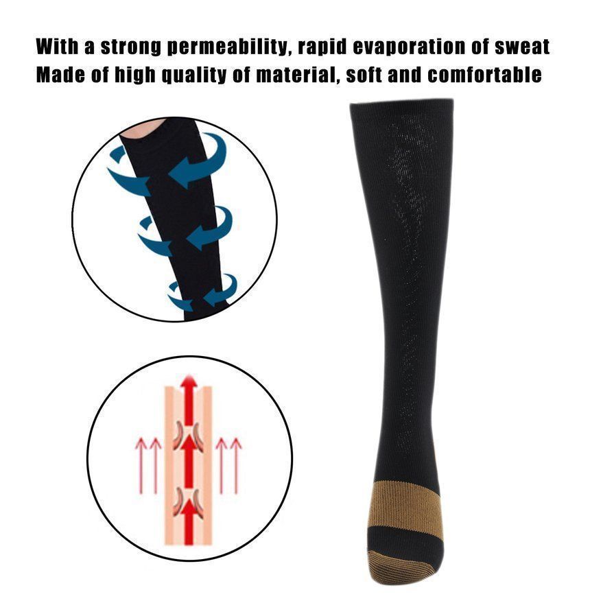 5 Pairs Copper Compression Socks 20-30mmHg Graduated Support Men’s Women’s
