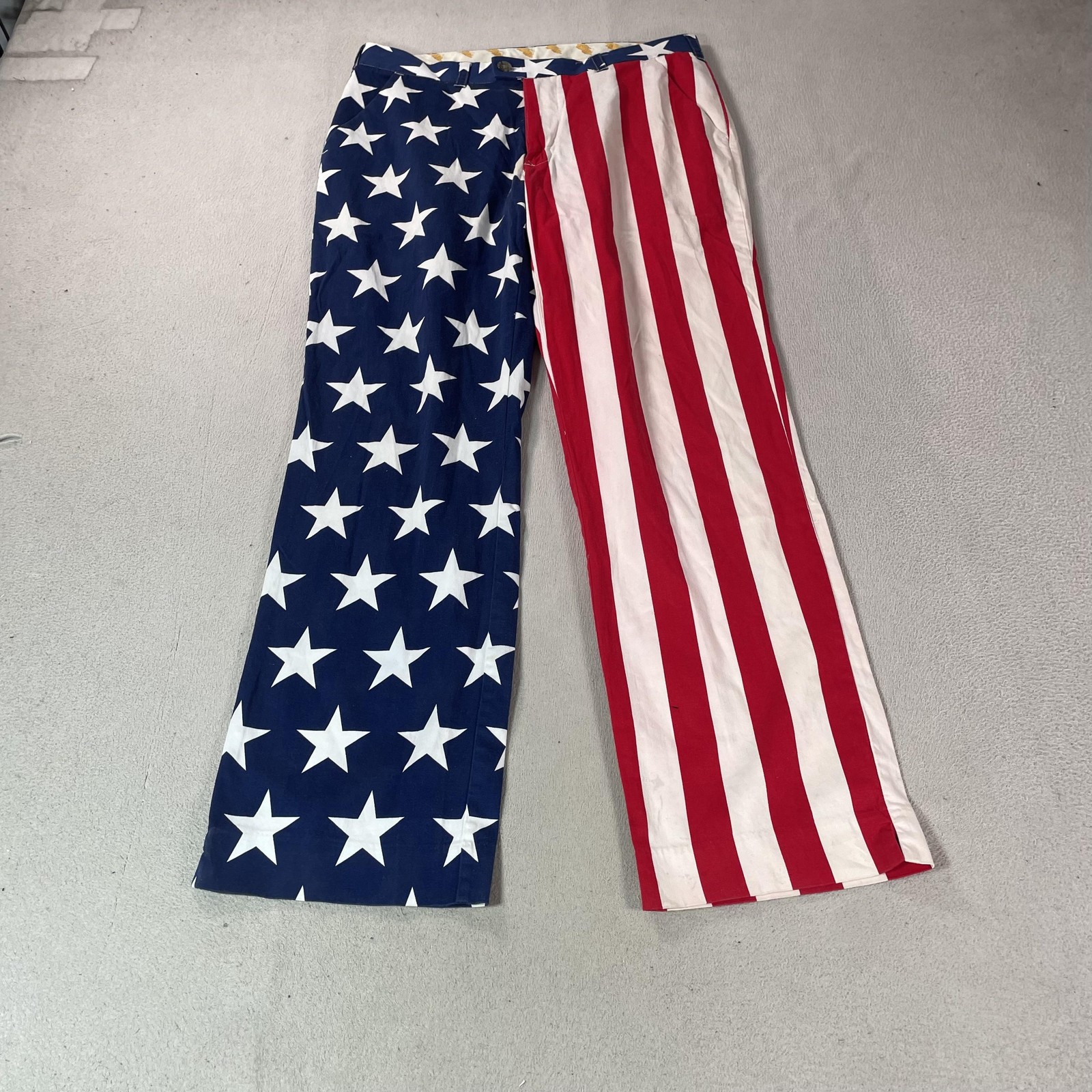 Loudmouth Flag Pants Mens 34×31 USA Stars Stripes Chino Pant Patriotic 4th July