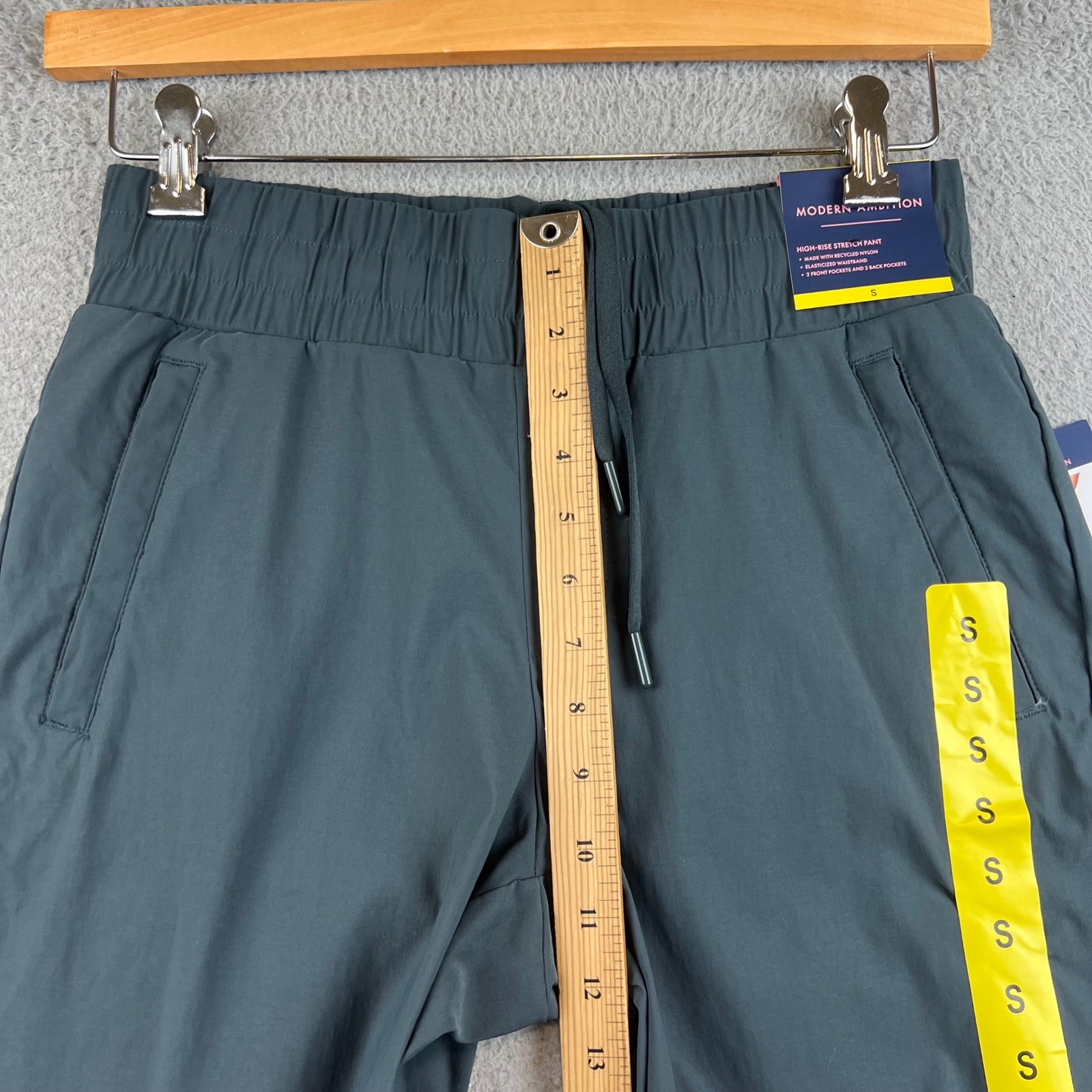 NWT Modern Ambition Womens High-Rise Stretch Pant Recycled Nylon Gray Small