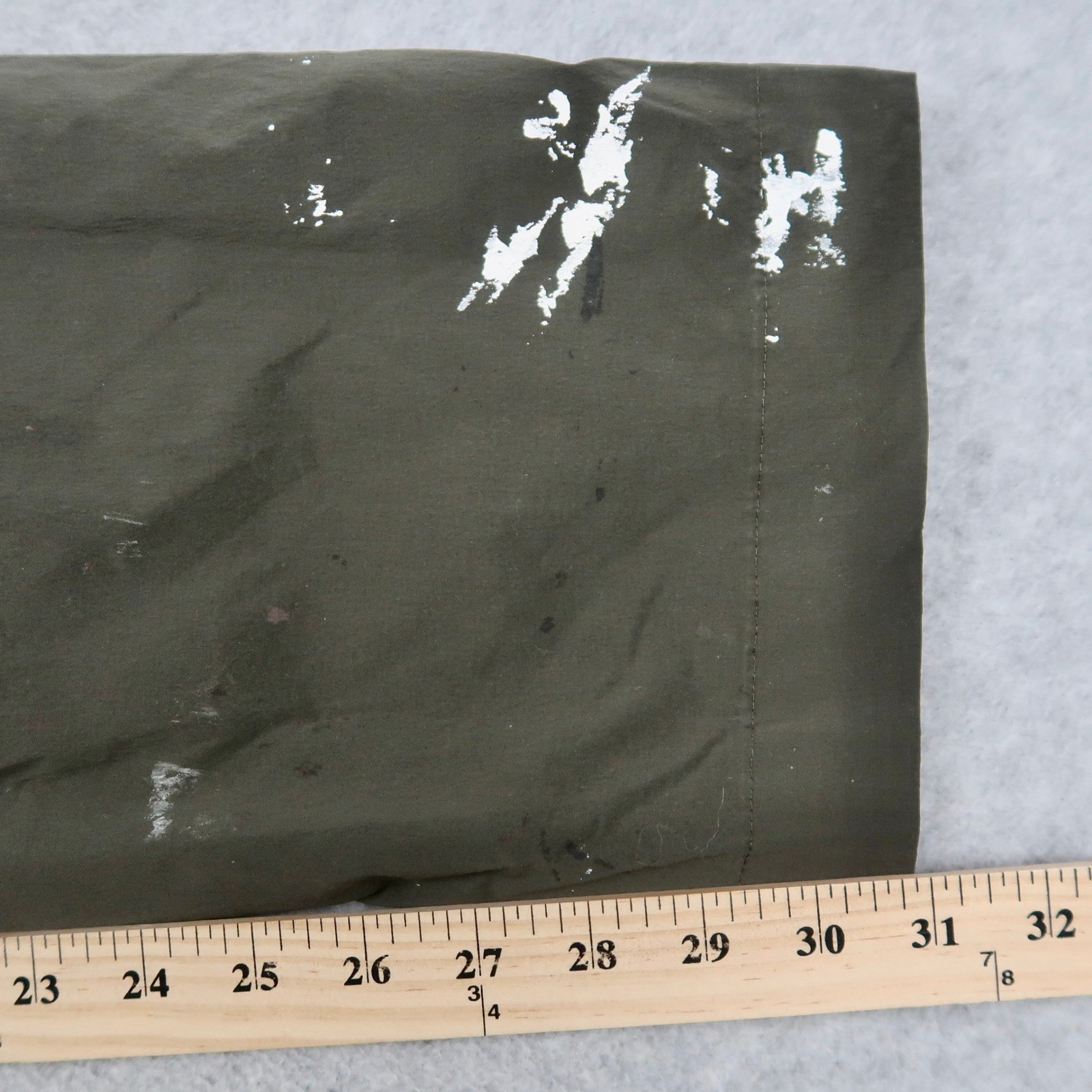 Arcteryx Mens Cargo Pants Size 30 Olive Green Distressed Paint Splatter Outdoor