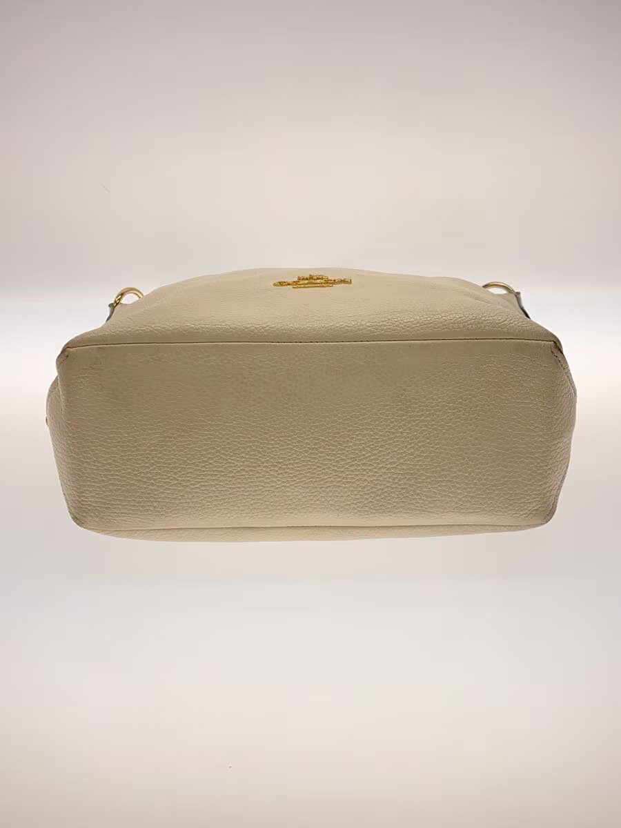 COACH Coach Shoulder Bag Leather CRM Plain F31507