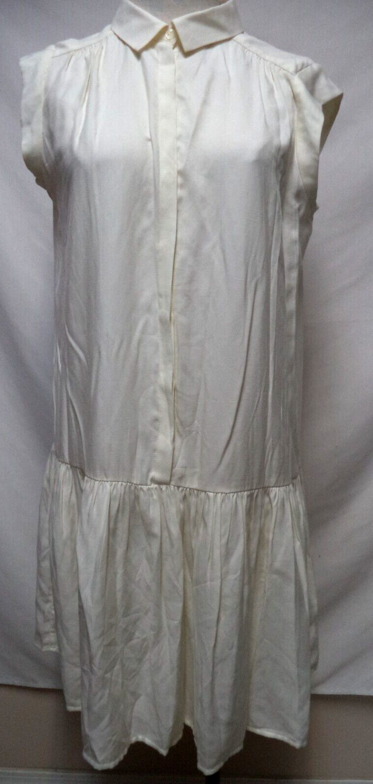 Free People Tegan tiered dress cream 3/4 button collared NEW NWT Size Sz 12