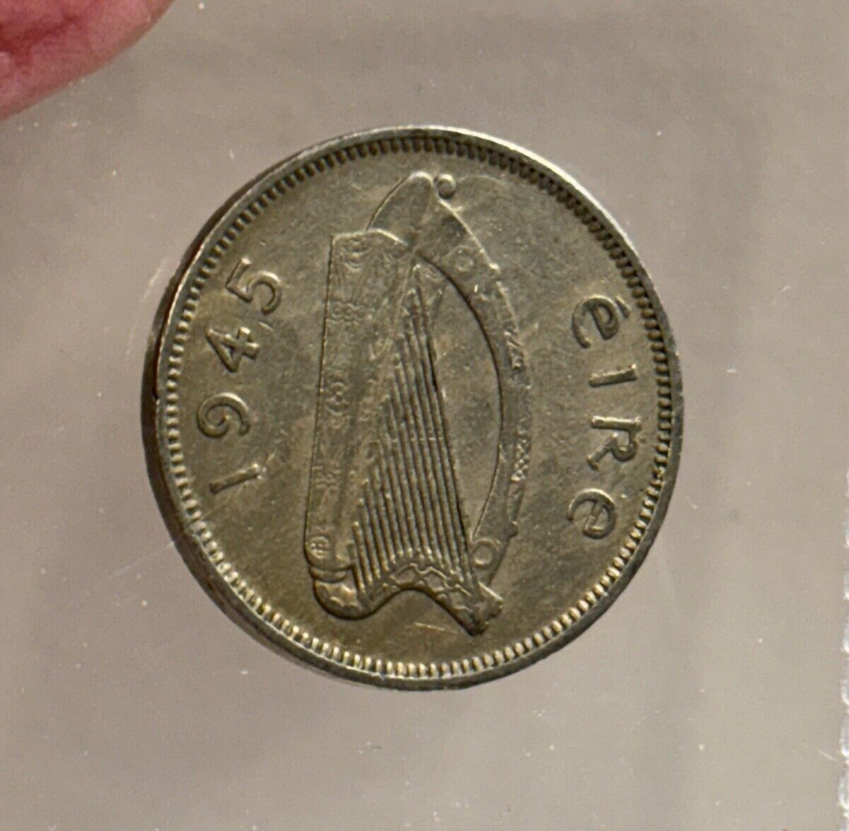 Lucky Wedding Coin Set Real Irish Sixpence Bride +Harp Ireland Penny Groom Cent