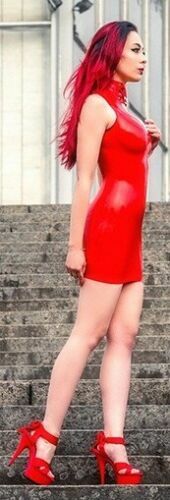 6″ Red Satin Platform Heels Mens Crossdresser Drag Queen Shoes Womans Size 13 14