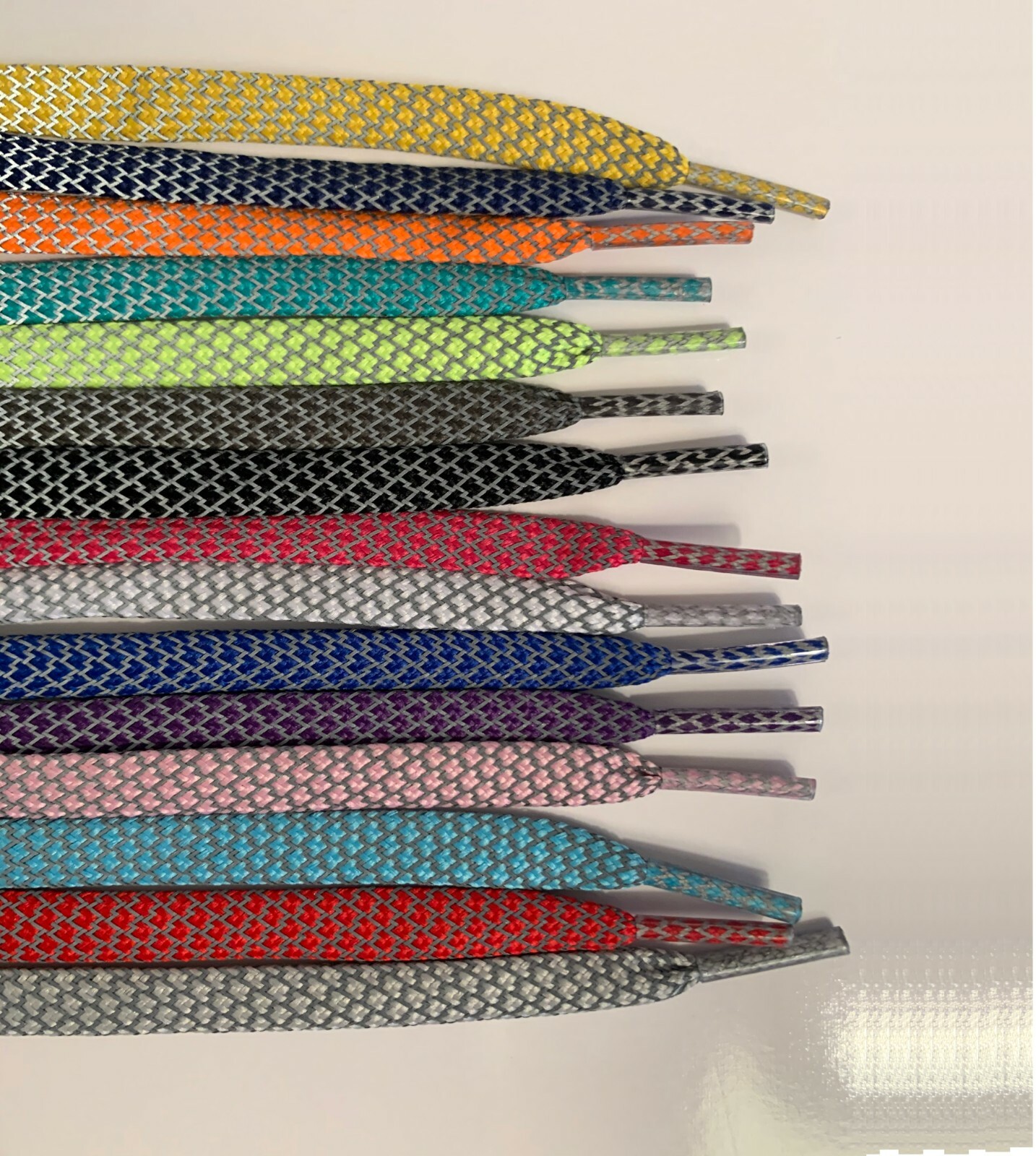 10 Pair BULK Flat or Round Reflective Shoelaces 36 45 54 63 72 shoe lace strings
