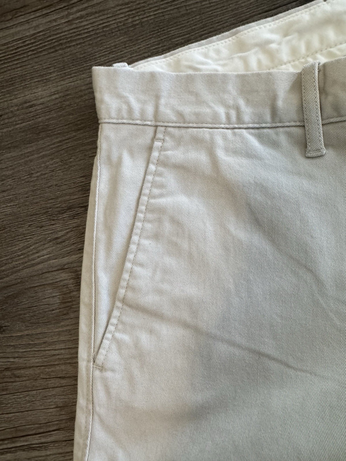 J.Crew Flex Slim Chino Pants Men’s 31×32 Ivory Khaki Stretch Casual Flat Front