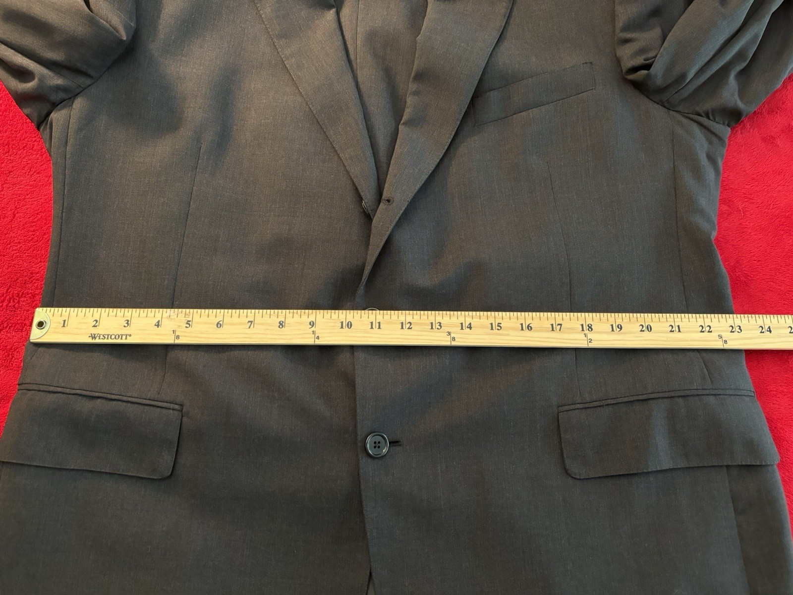 Southwick 48R 3-ROLL-2 100% Wool 2-piece Suit SOLID GRAY 40×29.5 Made in USA EUC
