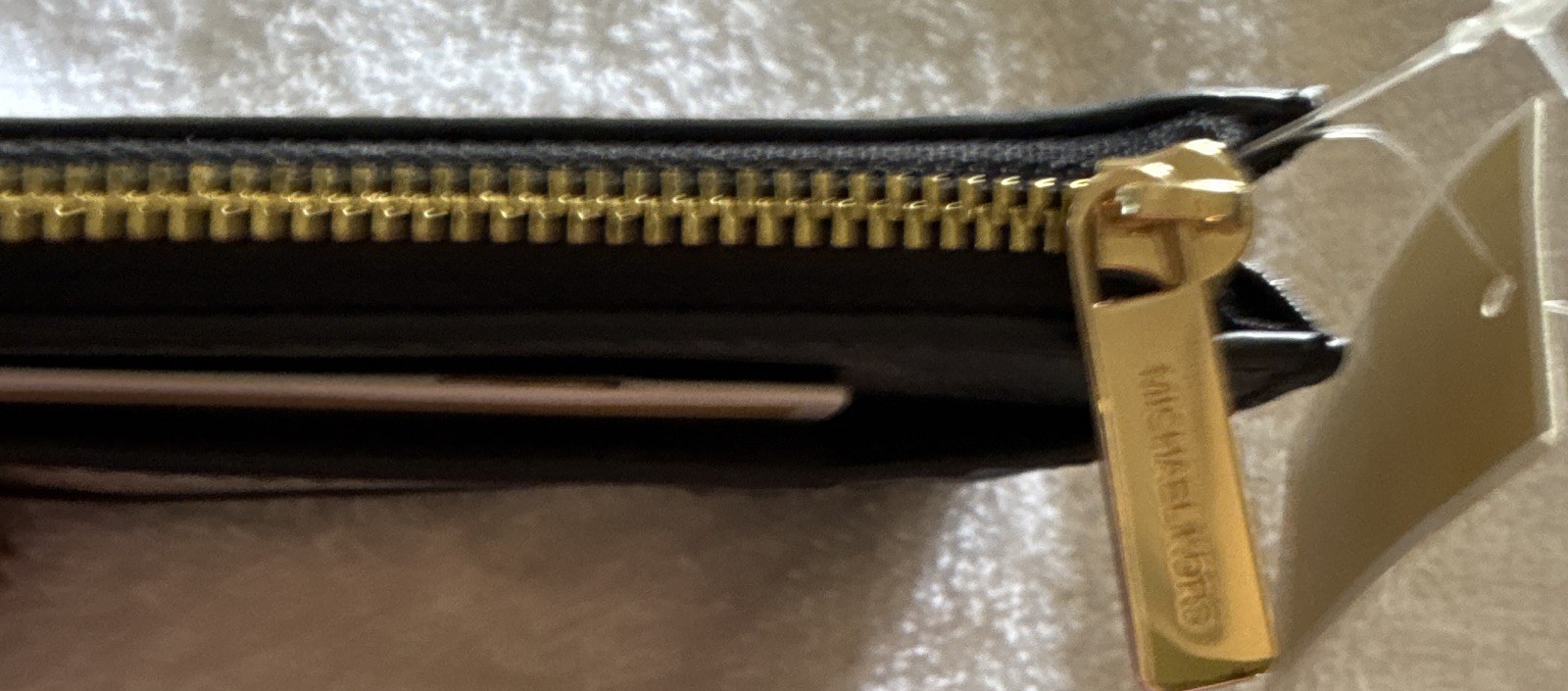 Michael Kors Jet Set Travel Leather Zip ID Card Case Key Ring Black 35F7GTVT1L