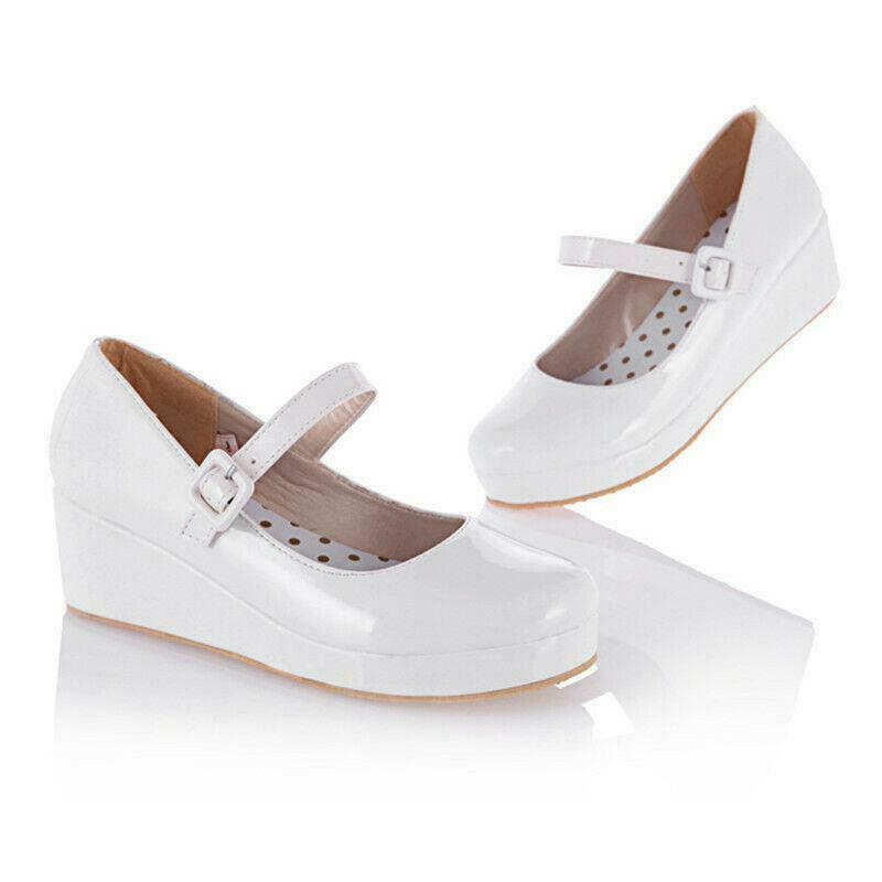 Women’s Platform Wedge Dress Ankle Strap Mary Jane lolita shoes