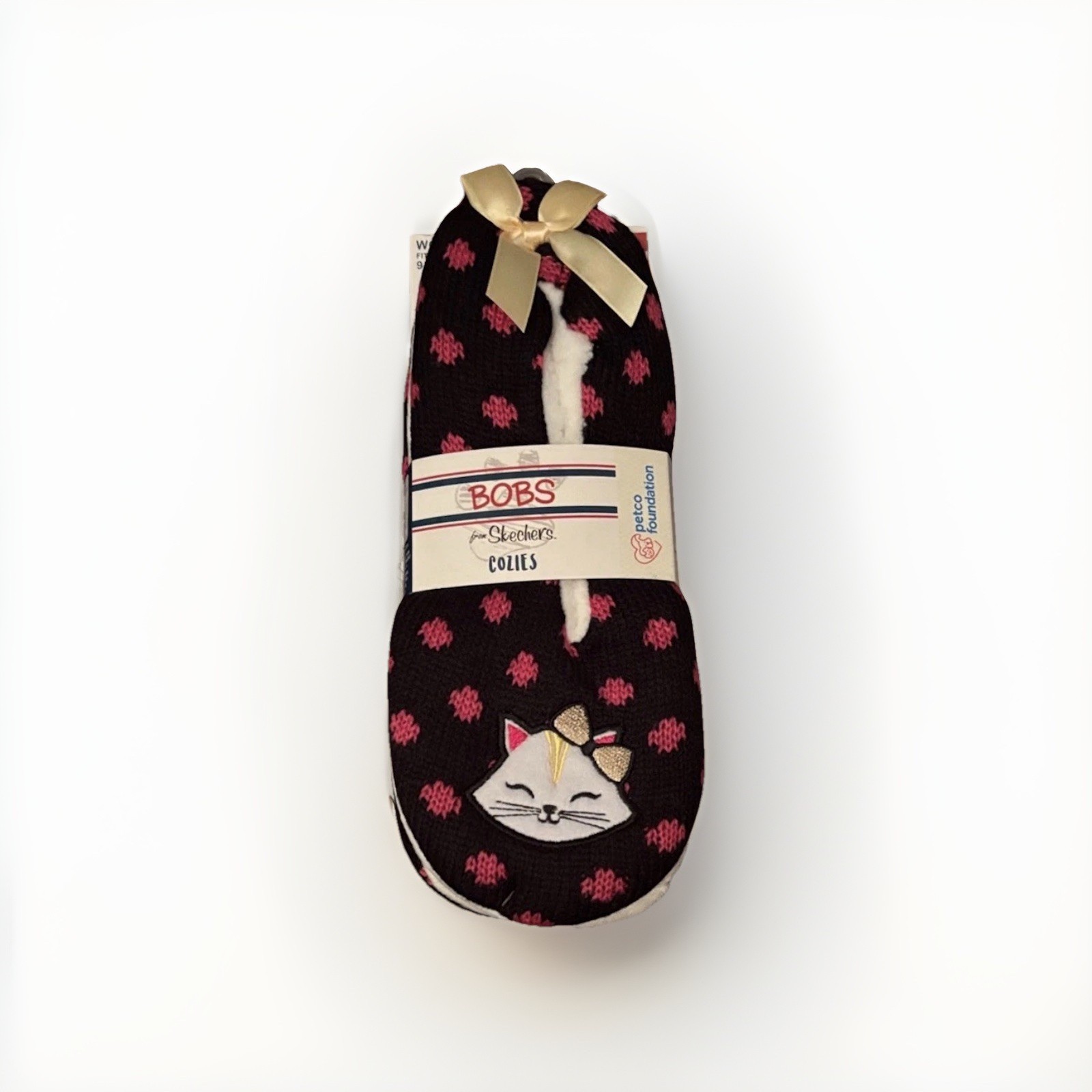 BOBS from Skechers, Women’s L/XL (9-11), slip resistant slippers with cat design