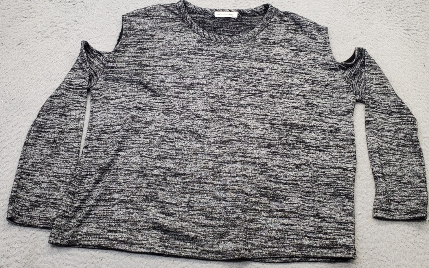 rag & bone Knit Top Womens XS Multi Space Dye Cold Shoulder Sleeve Round Neck