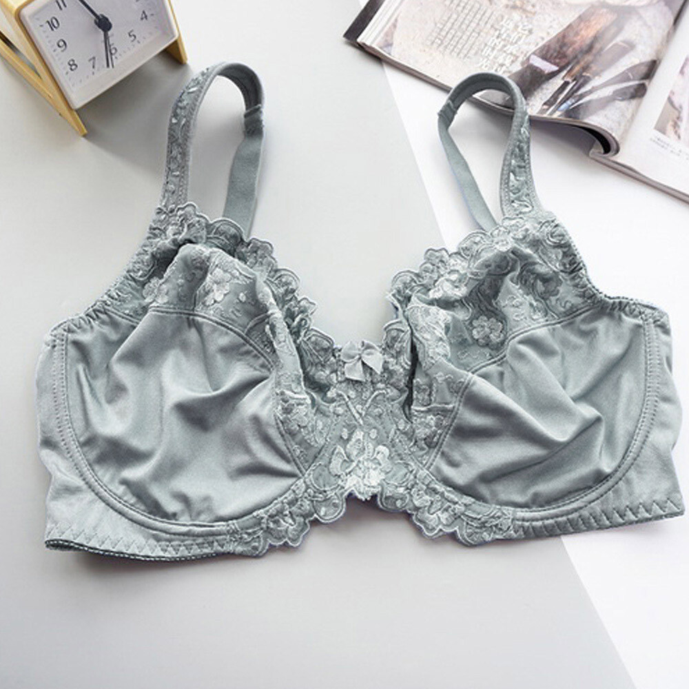 32-54C-J Plus Size Bra Full Coverage Underwire Wide Strap Soft Cup Support Panel