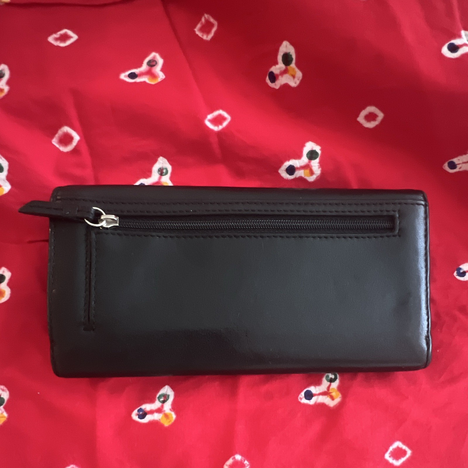 Coach Black Checkbook Folding Wallet with Zip Coin Pocket Logo for Women