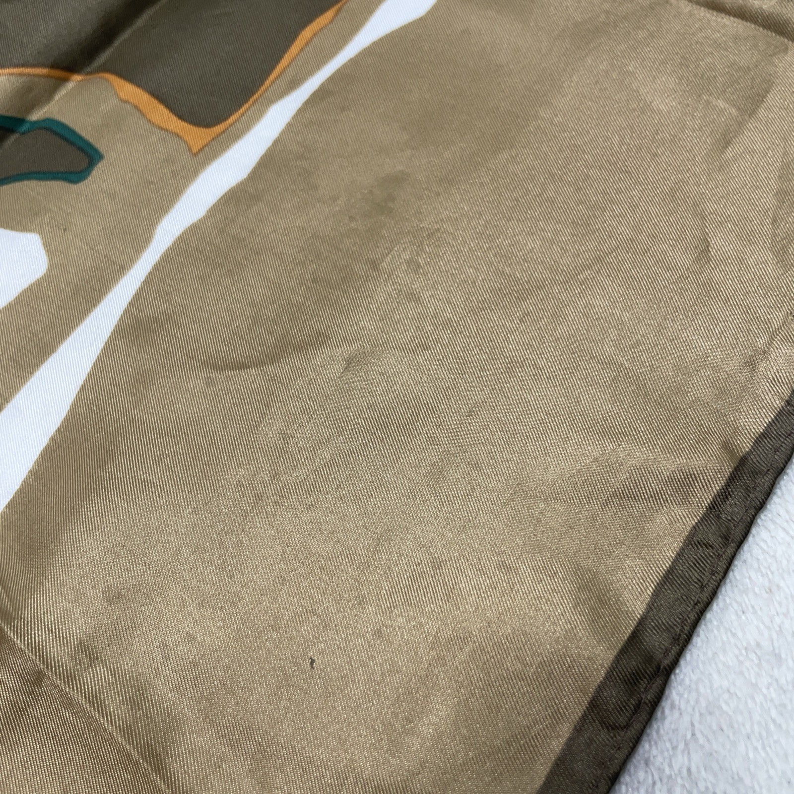 Vintage Italian Paoli Scarf Beige Brown Orange Abstract Retro MidMod Artsy **