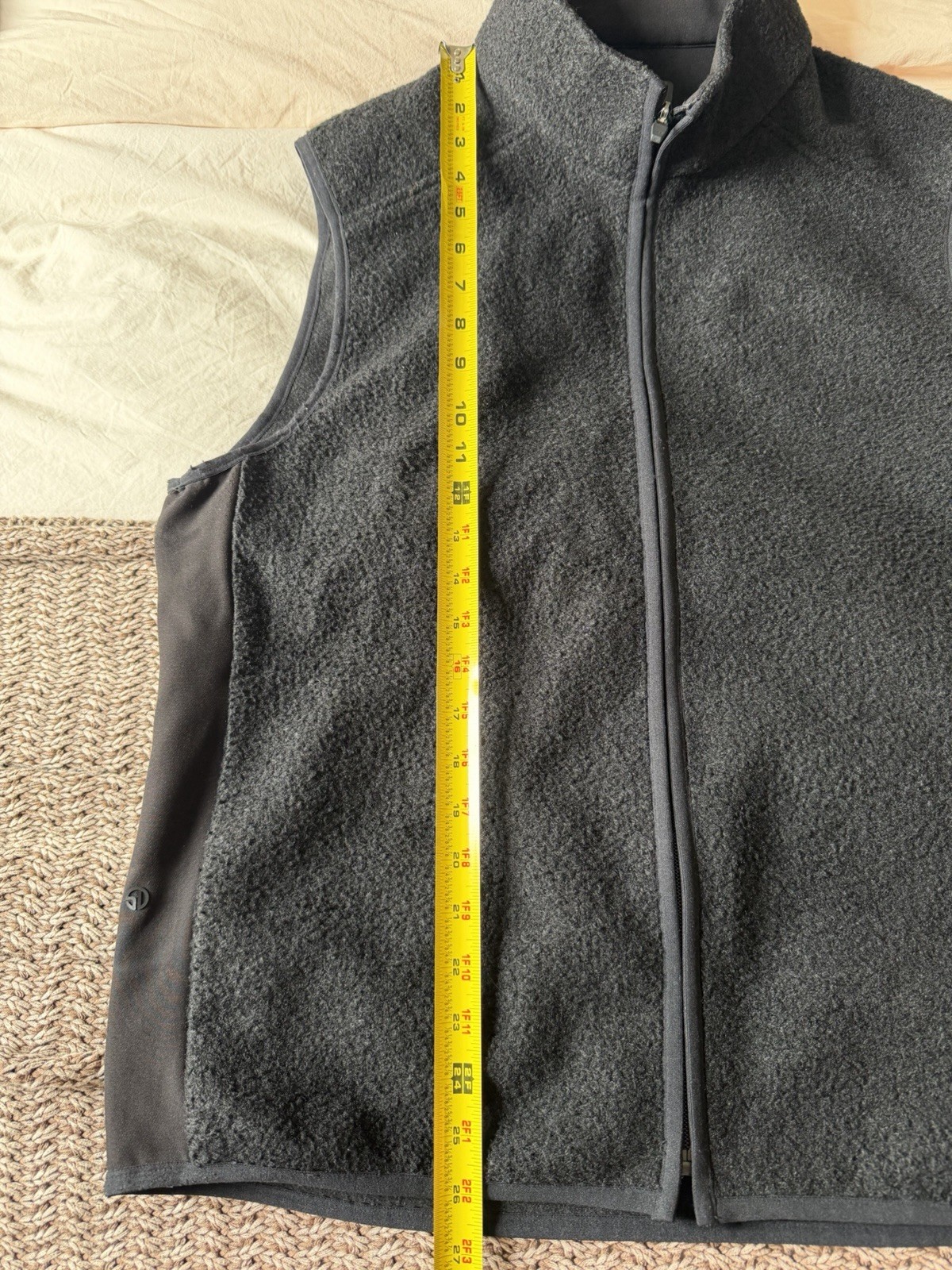 Straight Down Fleece Vest Black Men’s Large Golf Full Zip With Pockets