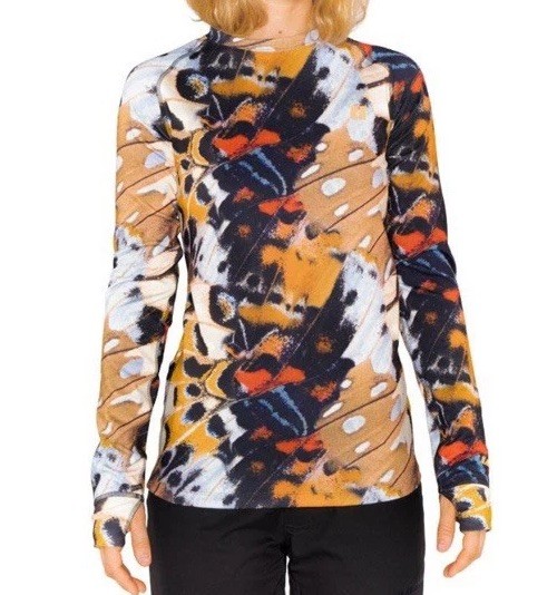 Women’s Armada Long Sleeve base layer Top Sz Small Flutter Butterfly Color way