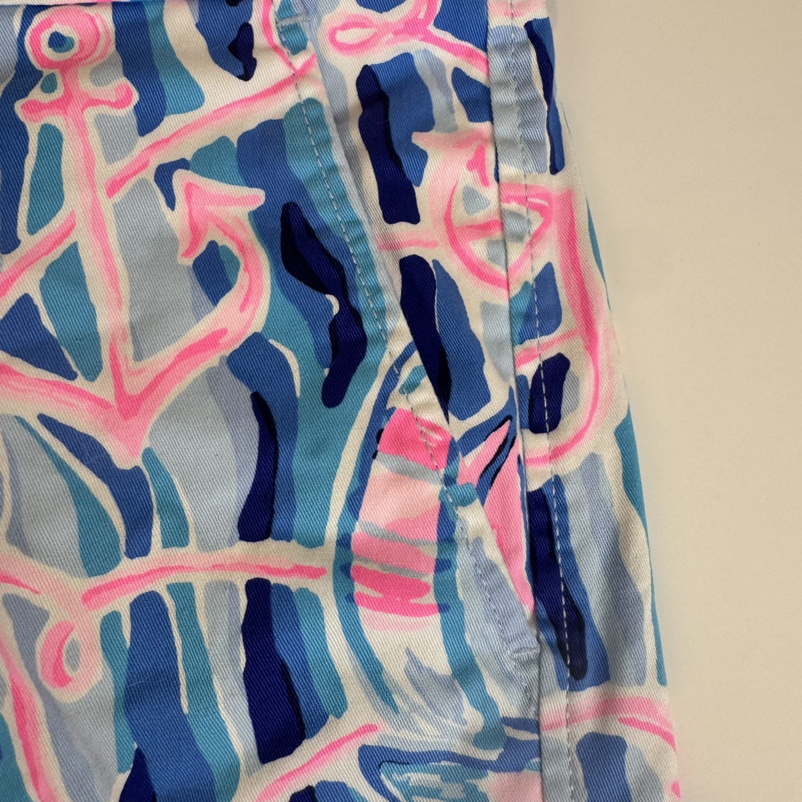 Lilly Pulitzer Mens Beaumont Stretch Shorts Blue Reel Nauti Anchor Size 42 x 8”