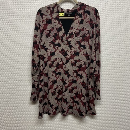 NWOT J. Jill Wearever Crossover Black Paisley V-Neck Tunic Women 2X Philippines