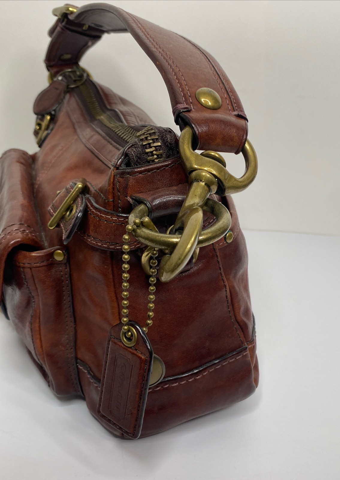 Coach Legacy 65th Anniversary #11127 Brown Leather Shoulder Bag Brass Vtg READ