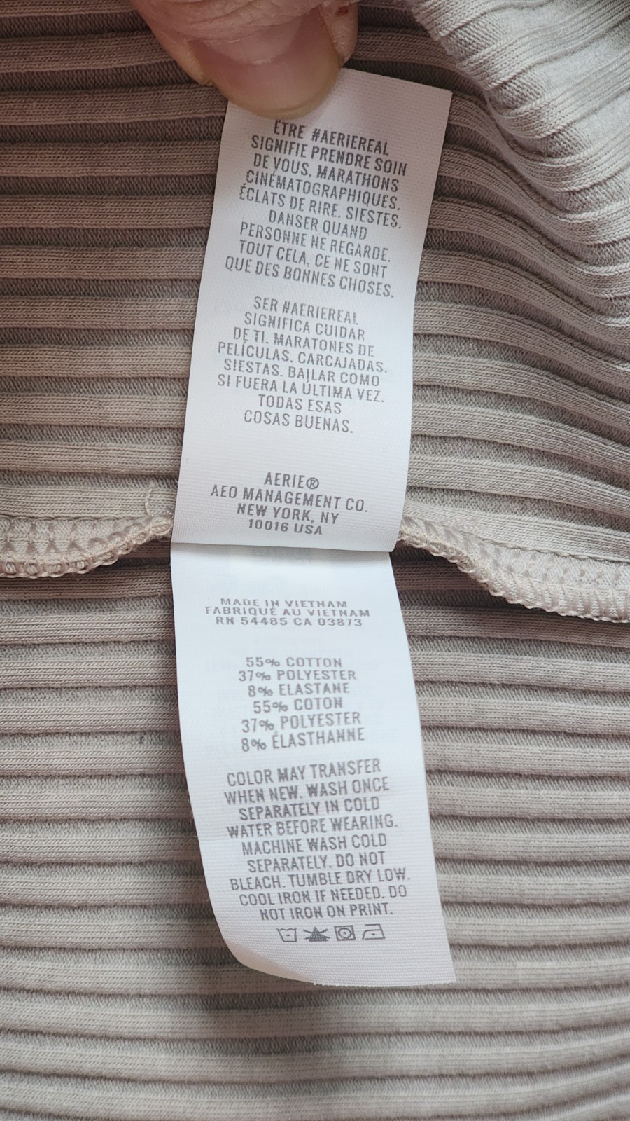 Aerie Love This Moment Ribbed Knit Longsleeve In S Xs Pt RN 54485 CA 03873