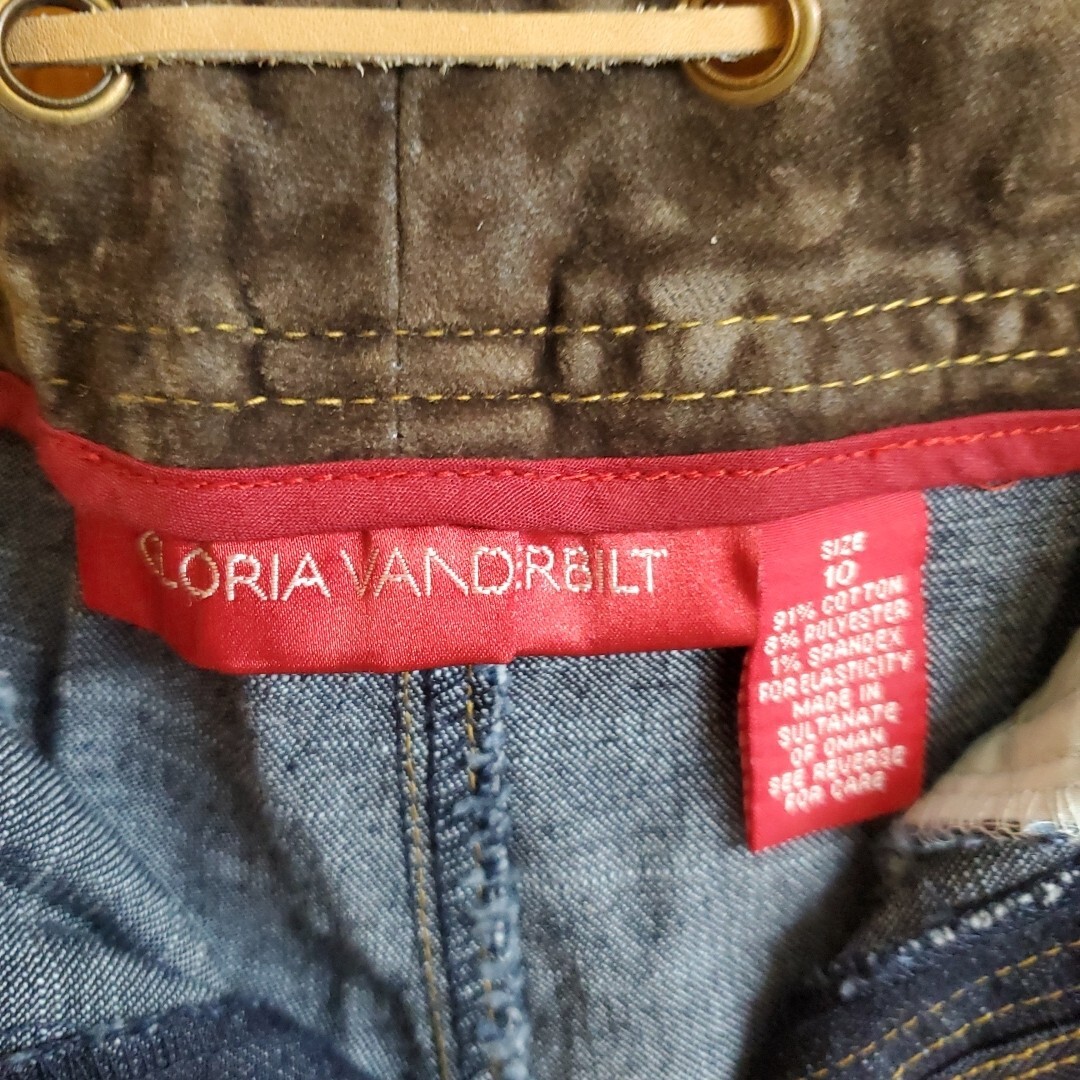 Gloria Vanderbilt 10 Jeans Womens Leather Banded Waist Drawstring Denim Y2K