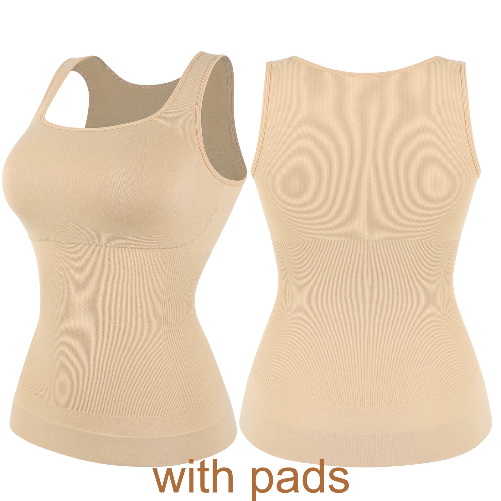 Women Slimming Body Shaper Belly Compression Vest Girdle Built-in Bra Tank Top