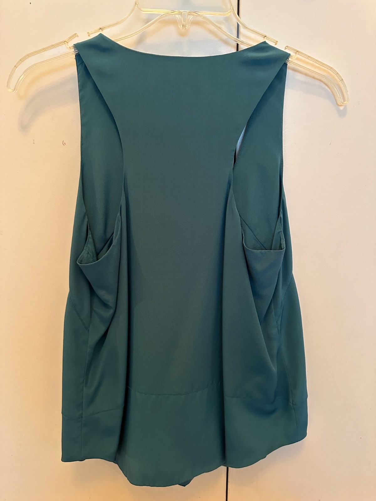 Robert Rodriguez Blue Green Teal Scoop-Neck 100% Silk Racer back Tank Size 4