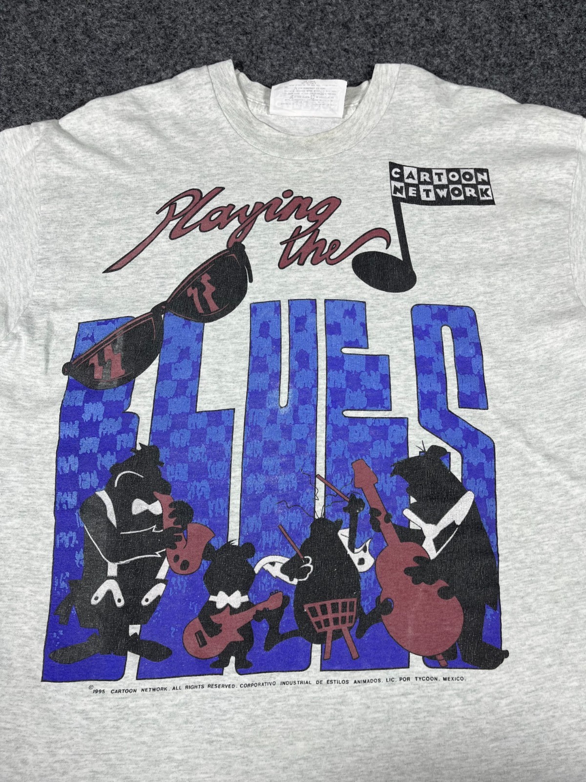 Vintage 90s Cartoon Network Playing The Blues Memphis Tennessee Promo Tee Size L