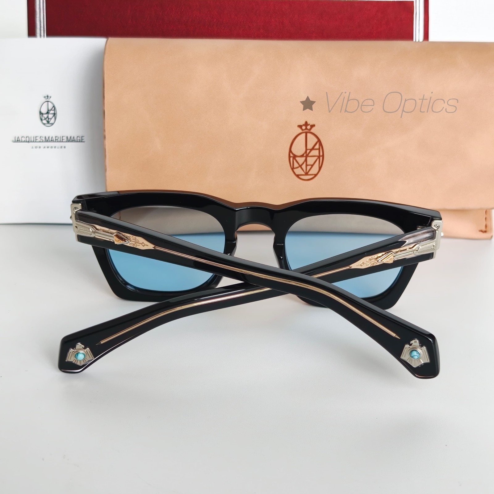 JACQUES MARIE MAGE Sunglasses JMM RAWLINS Handcrafted Black Frame 49-23-146