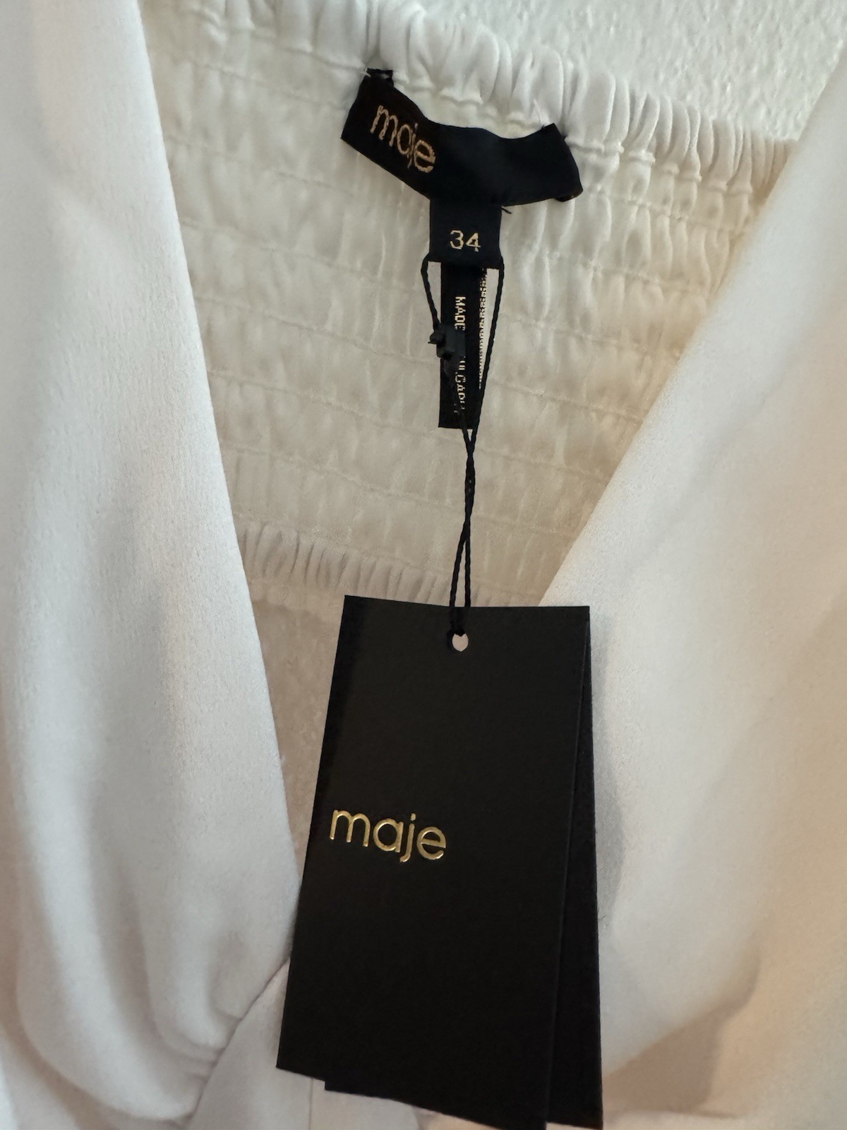 NWT Maje Cut Out Jumpsuit Cream Off white Size 34 Straps $495