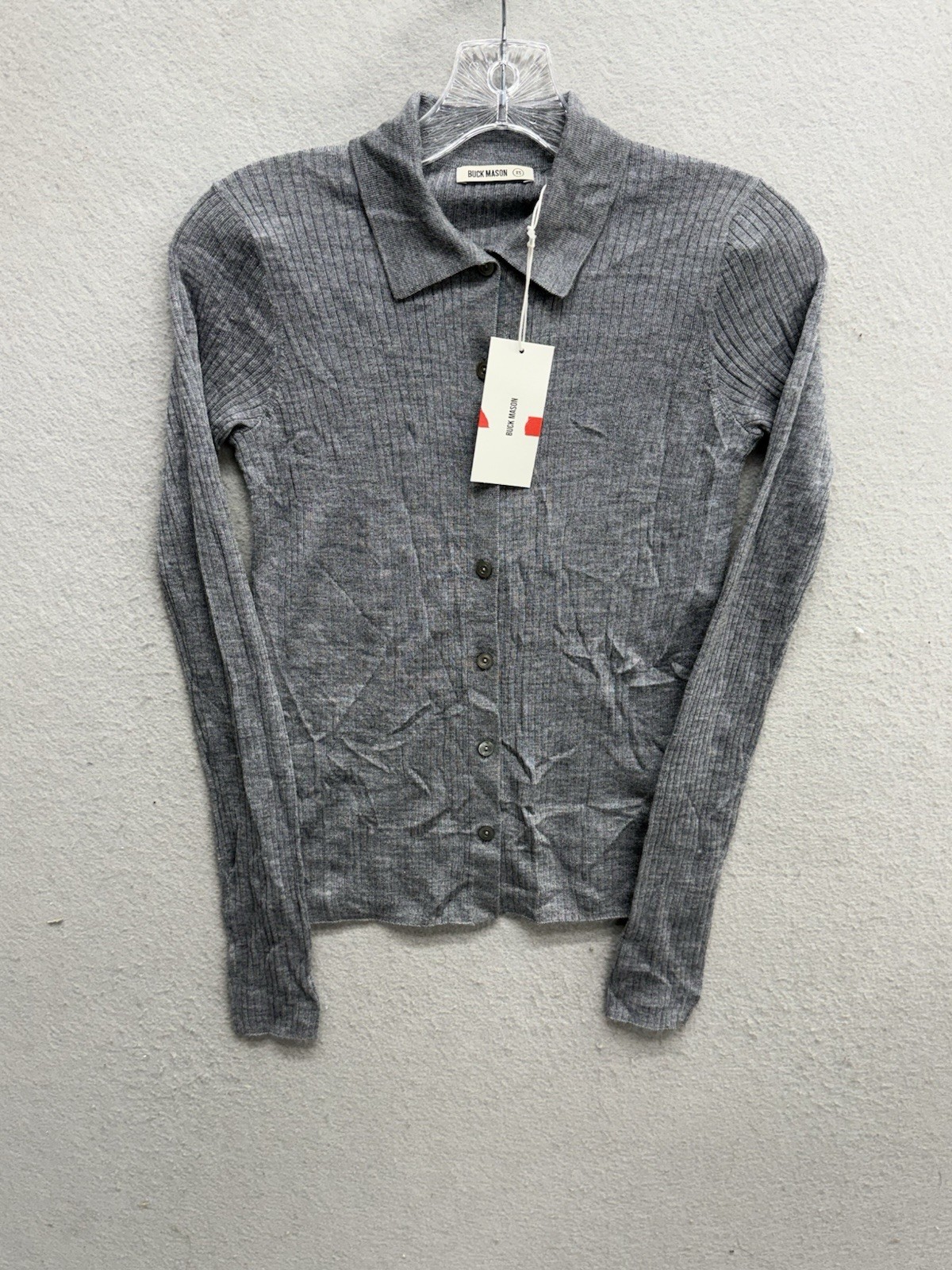 Buck Mason Womens XS Gray Featherweight Silk Cashmere Sweater MSRP $198
