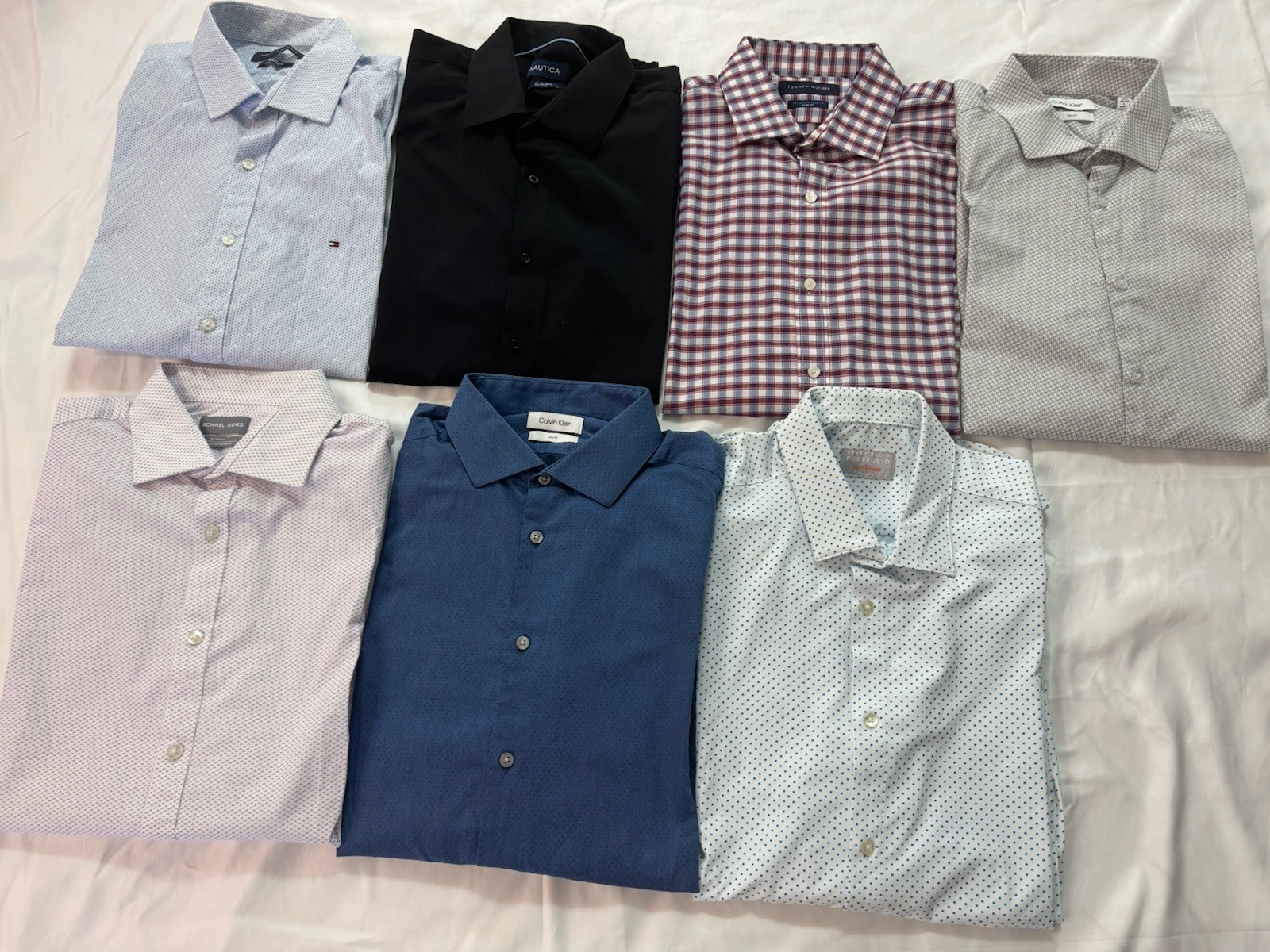 7~Calvin Klein,Tommy Hilfiger Michael Kors Mens DressShirts 16.5/34-35 Button Up