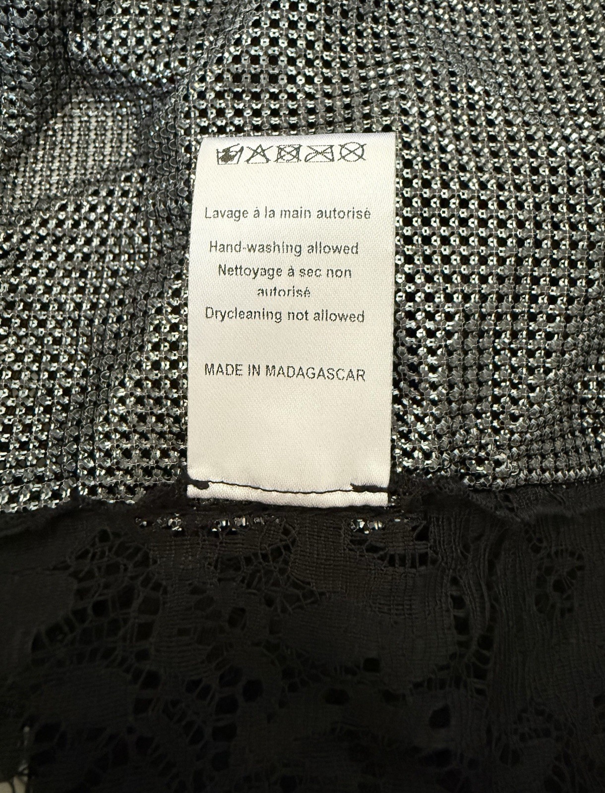 Paco Rabanne Floral-print Chainmail & Corded Black Lace Top Blouse Sz 38 FR/6 US
